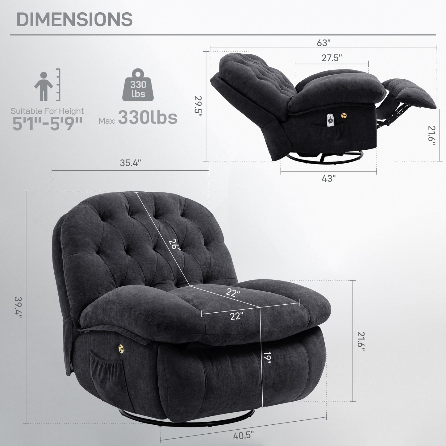 Recliner Chair SP-9036-Grey